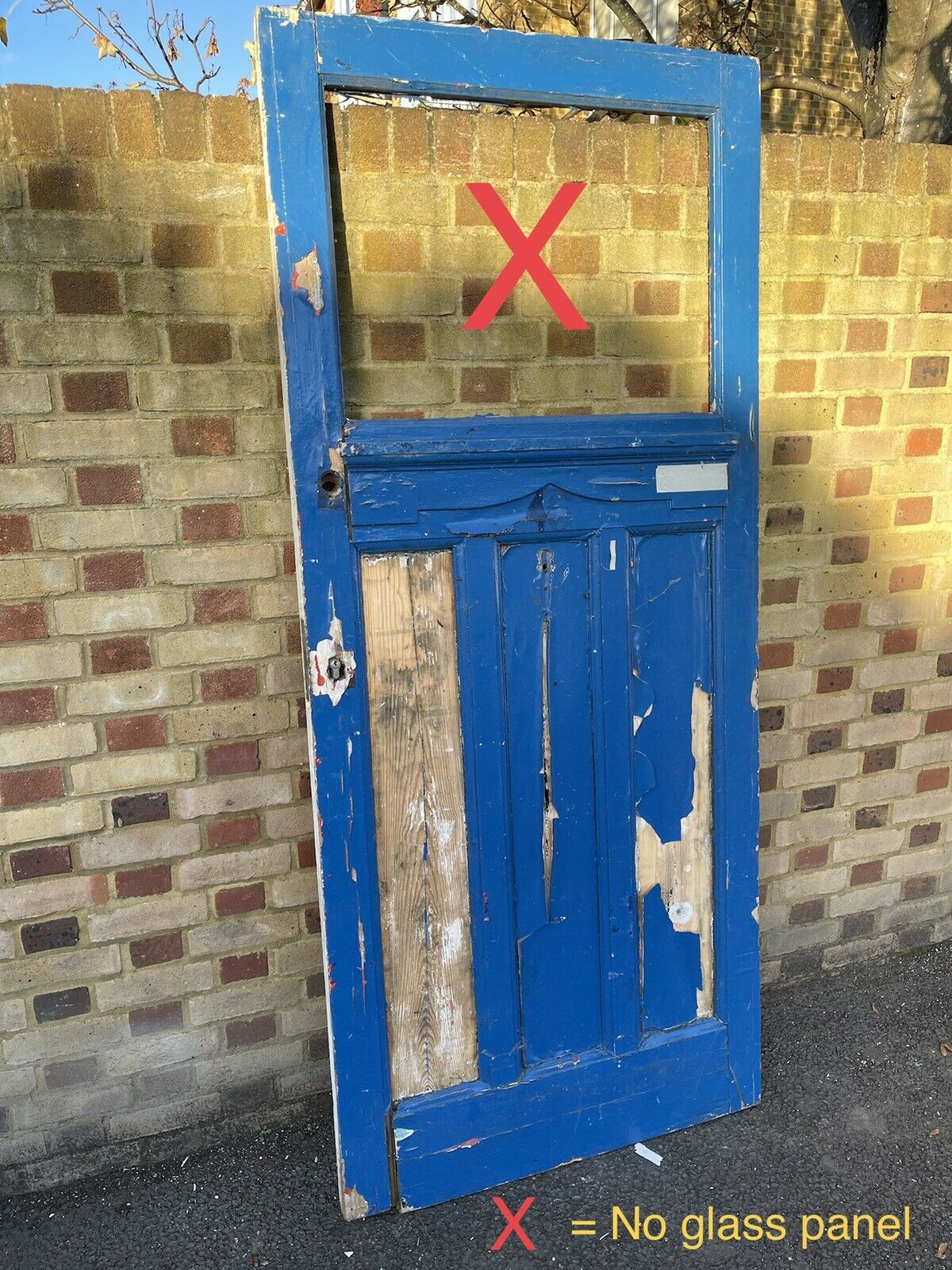 Reclaimed Edwardian Wooden Front Door 2135 x 920mm or 930mm NEEDS RESTORATION