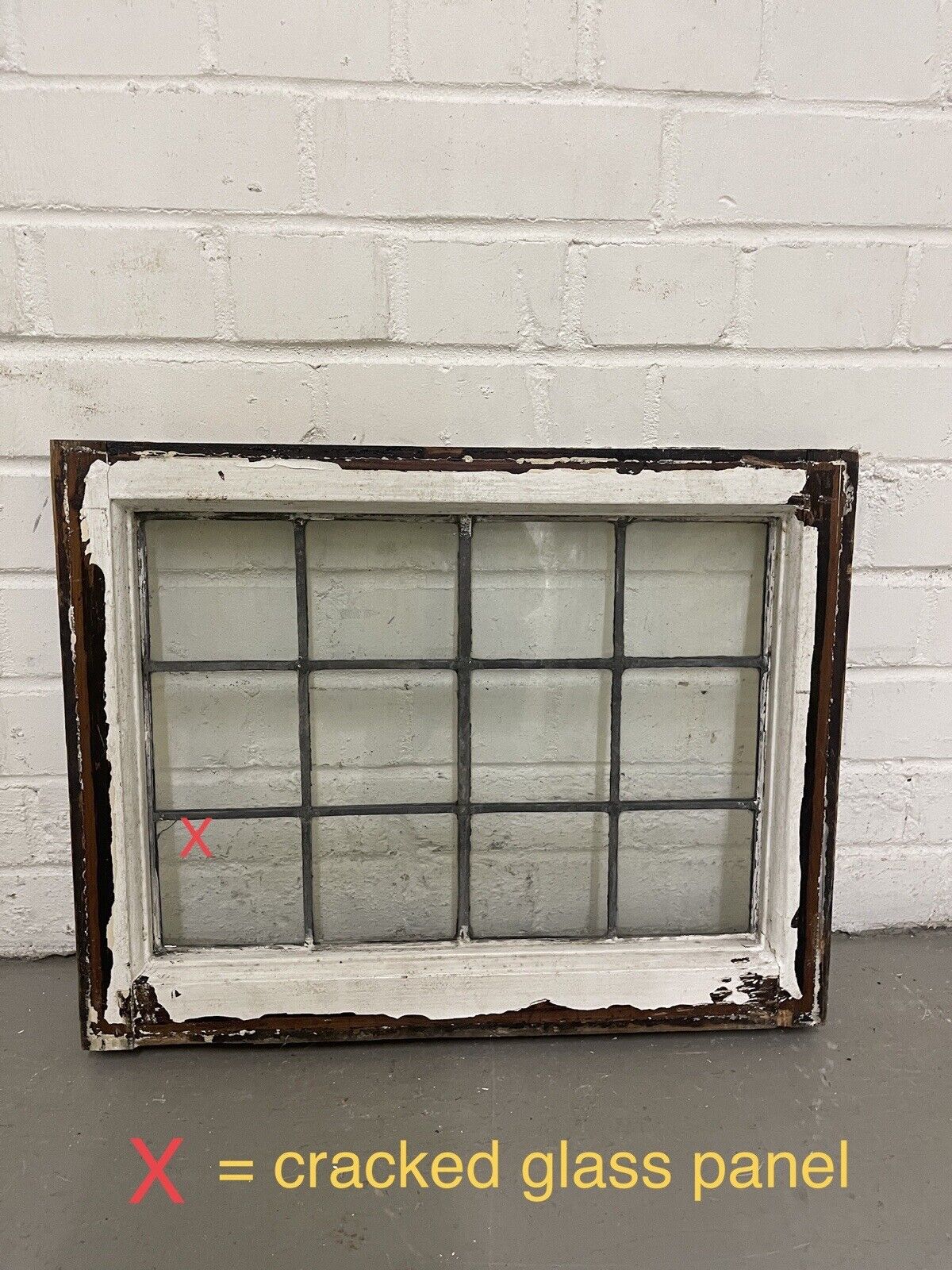 Reclaimed Leaded Light Panel Wooden Windows 410 x 520mm