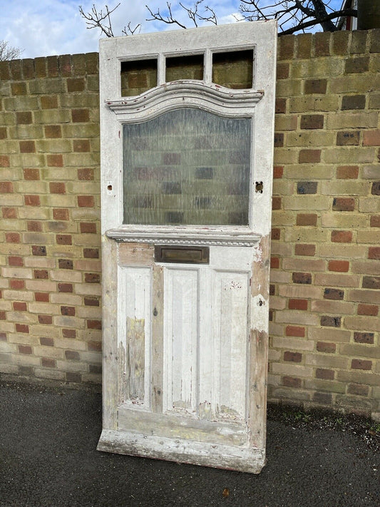 Reclaimed Victorian Edwardian Wooden Panel External Front Door 2030 x 865mm