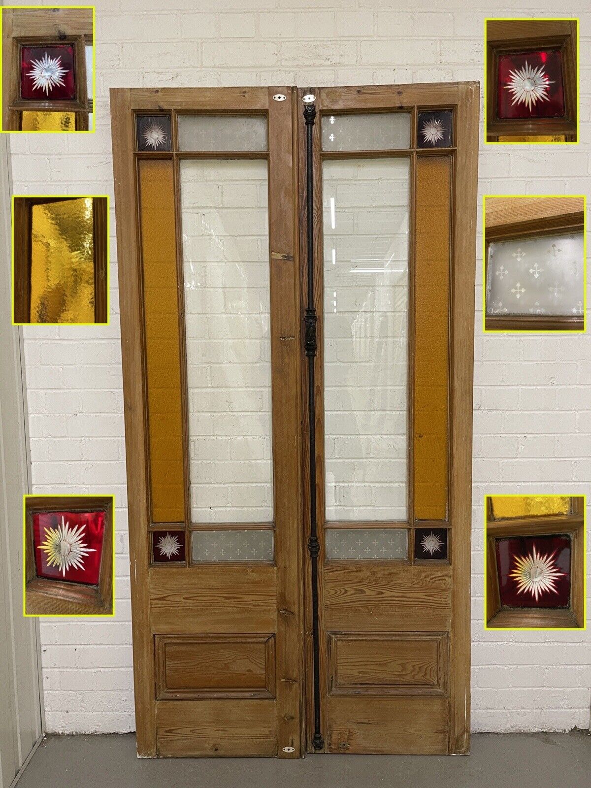 Reclaimed French Victorian Edwardian Wooden Double Doors 1040 x 2009 or 2015mm