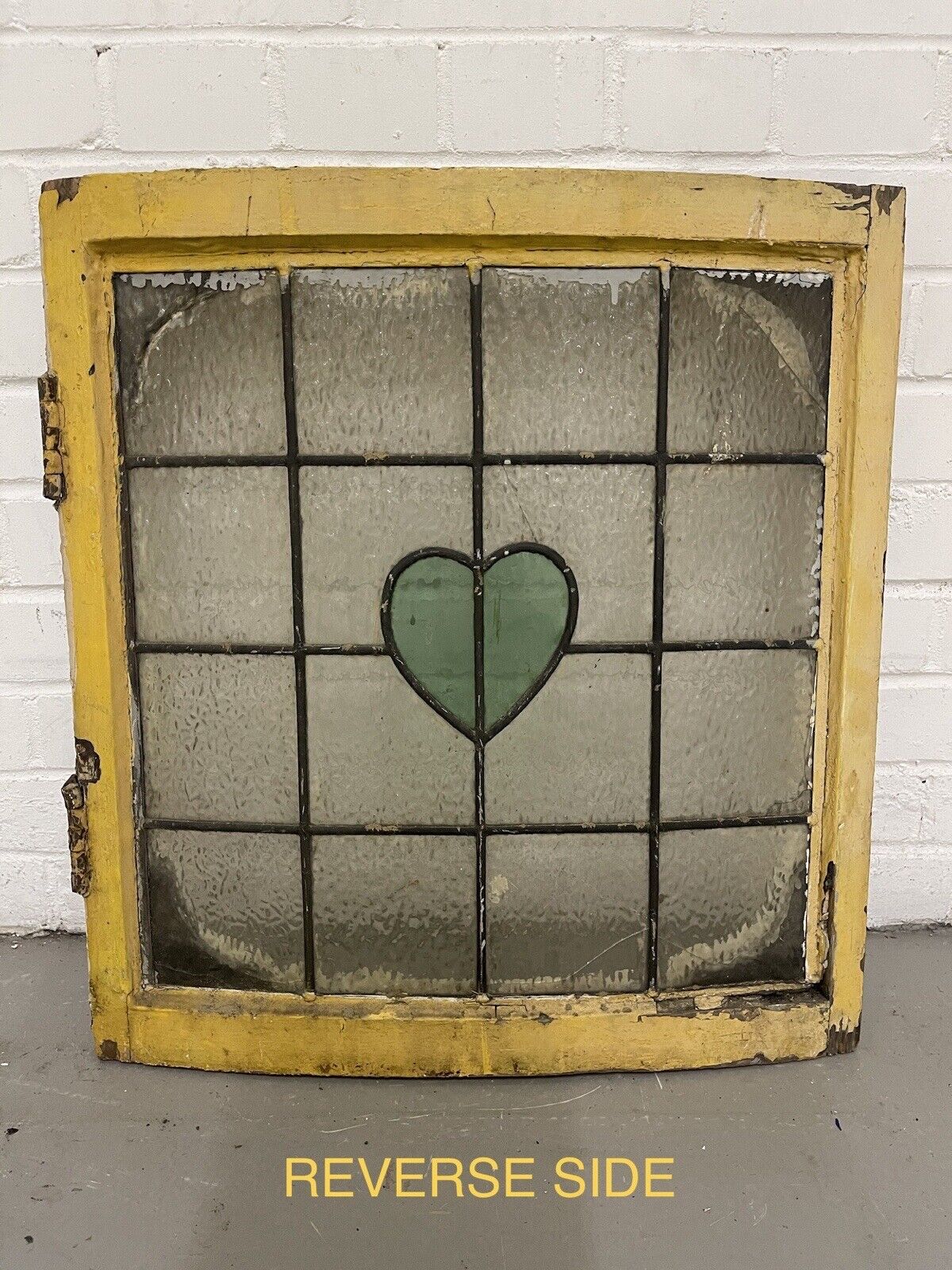 Job Lot Of Three Reclaimed Old Curved Georgian Heart Shaped Panel Wooden Windows