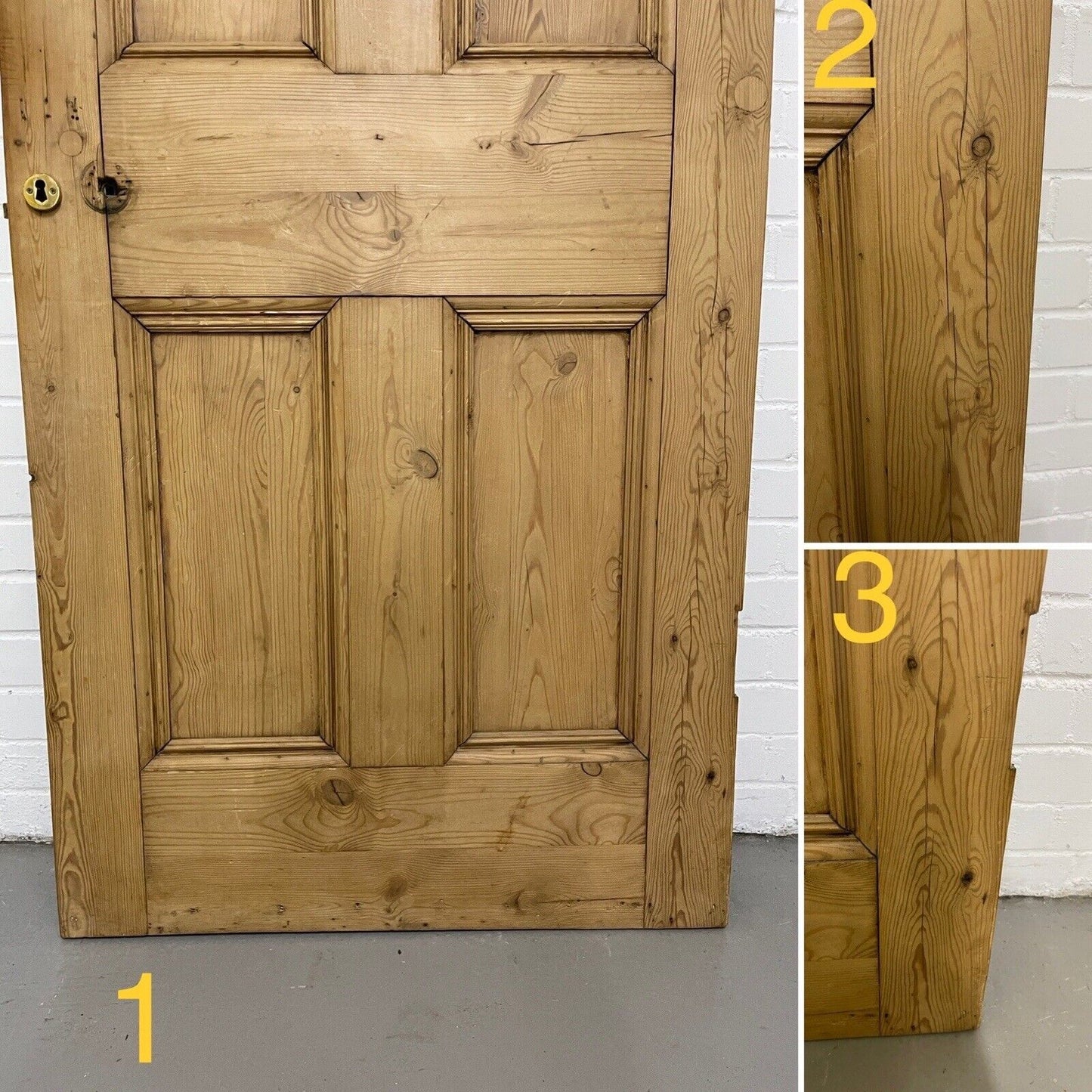 Original Vintage Reclaimed Victorian Pine Internal 4 panel Door 2020 x 807mm