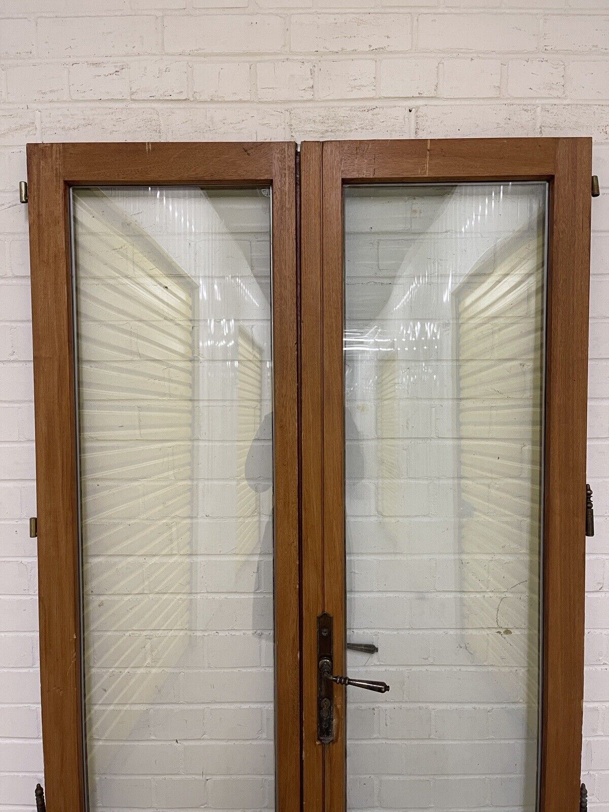 Reclaimed Old French Double Glazed Glass Wooden Double Doors 1923 x 990mm