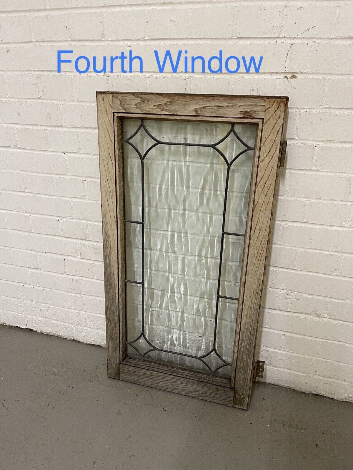 Job Lot Of Four Double Glazed Leaded Trim Oak Wooden Windows Various Sizes