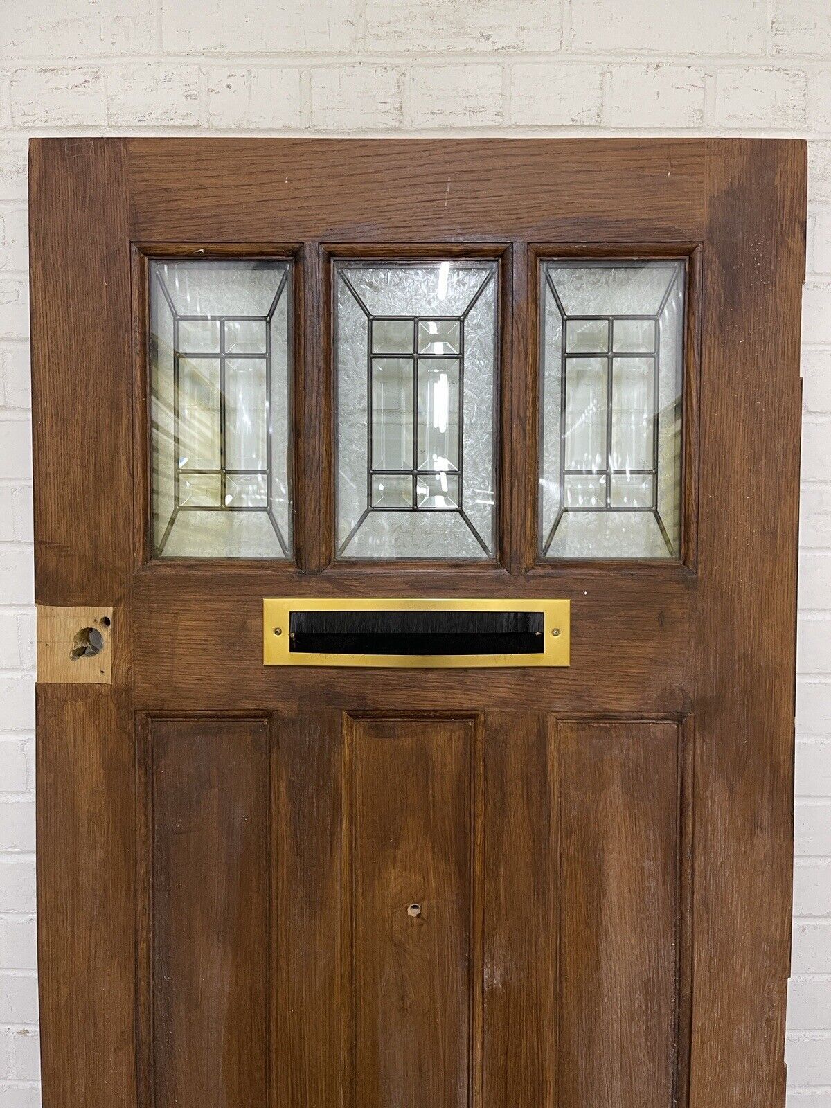 Reclaimed Oak Victorian Edwardian Wooden Panel Front Door 1980 x 840mm