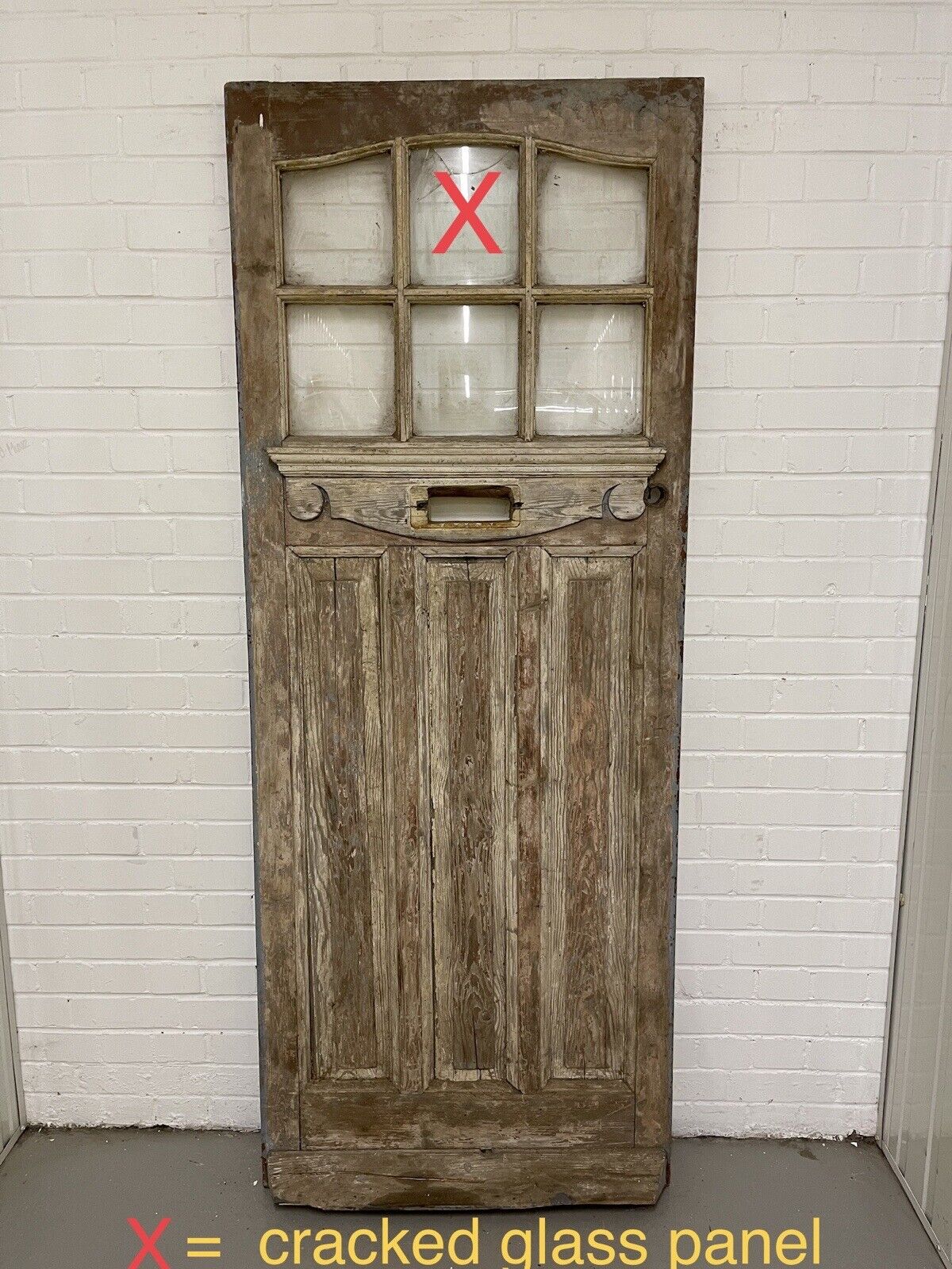 Reclaimed Old Edwardian Victorian Wooden Panel Front Door 2030mm x 800mm