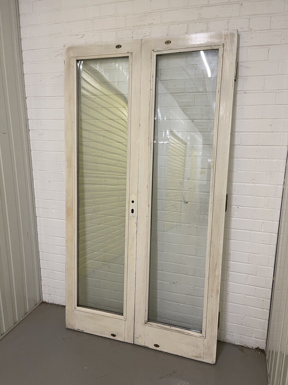 Reclaimed Old French Double Glazed Glass Wooden Double Doors 2005 x 1110mm