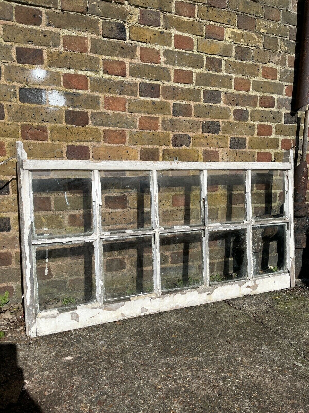 Large Reclaimed Old Georgian 10 Panel Wooden Sash Window