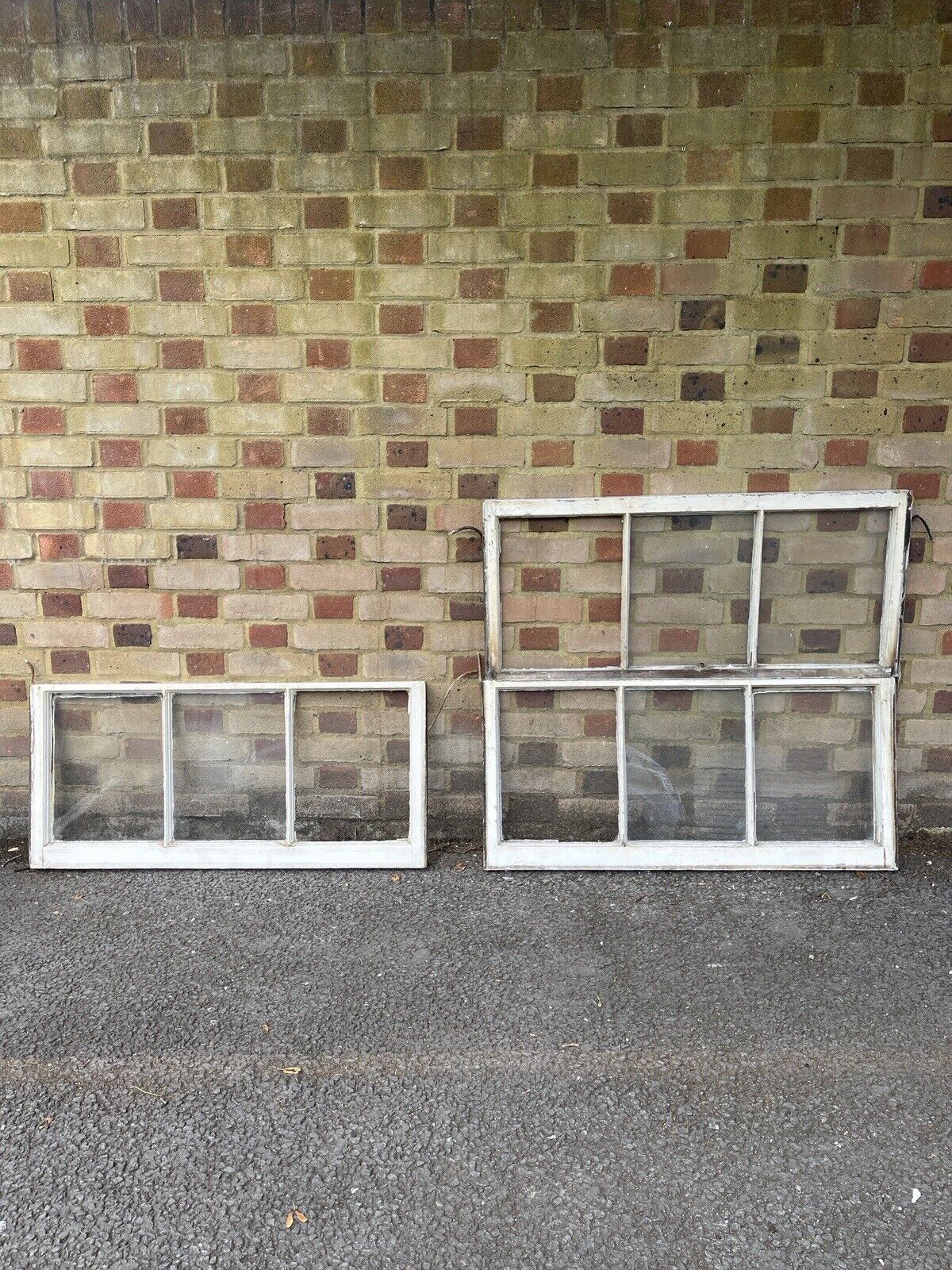 Three Reclaimed Edwardian 3 Panel Wooden Panel Sash Window 1010 x 450 1010 x 470