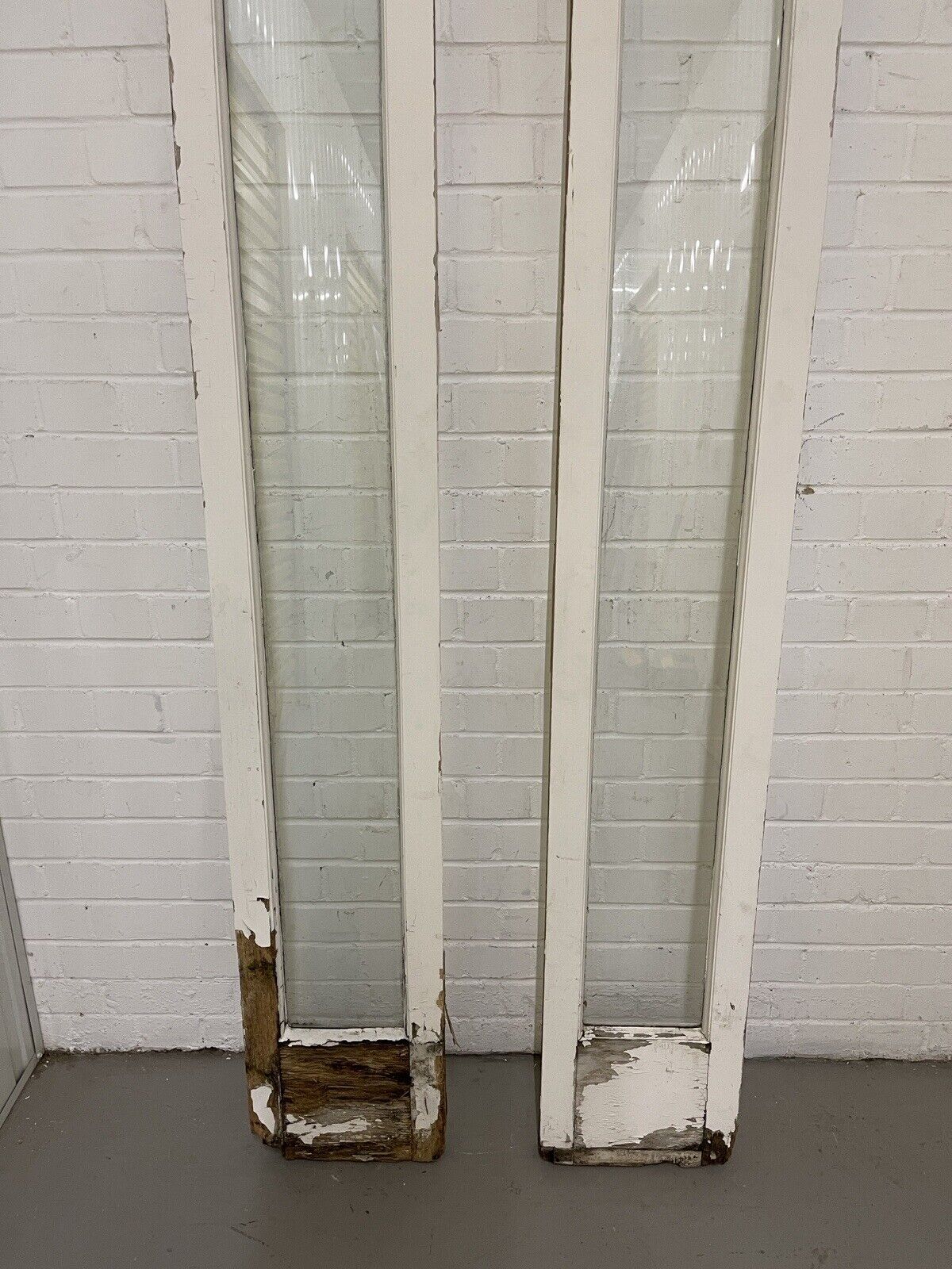 Reclaimed Old French Single panel Glass Wooden Double Doors  2150 x 1620mm