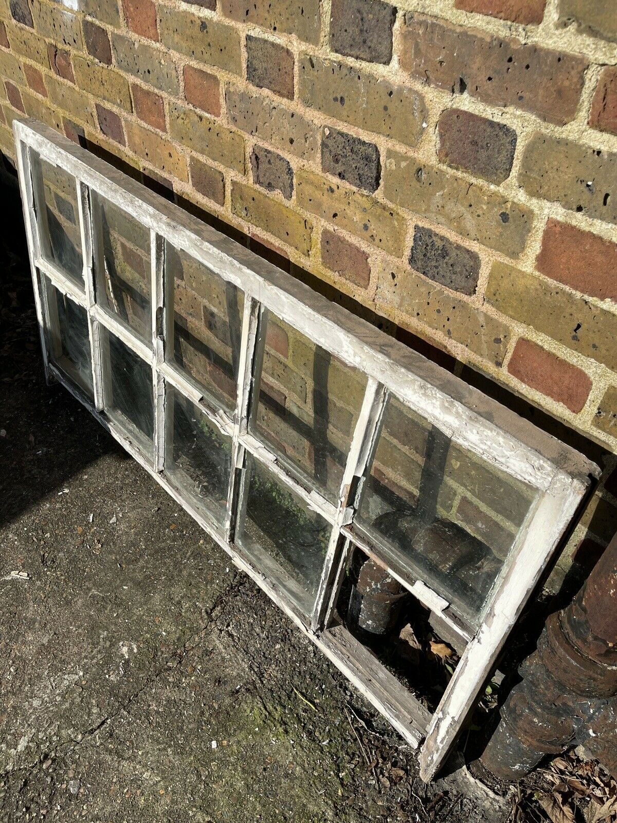 Large Reclaimed Old Georgian 10 Panel Wooden Sash Window