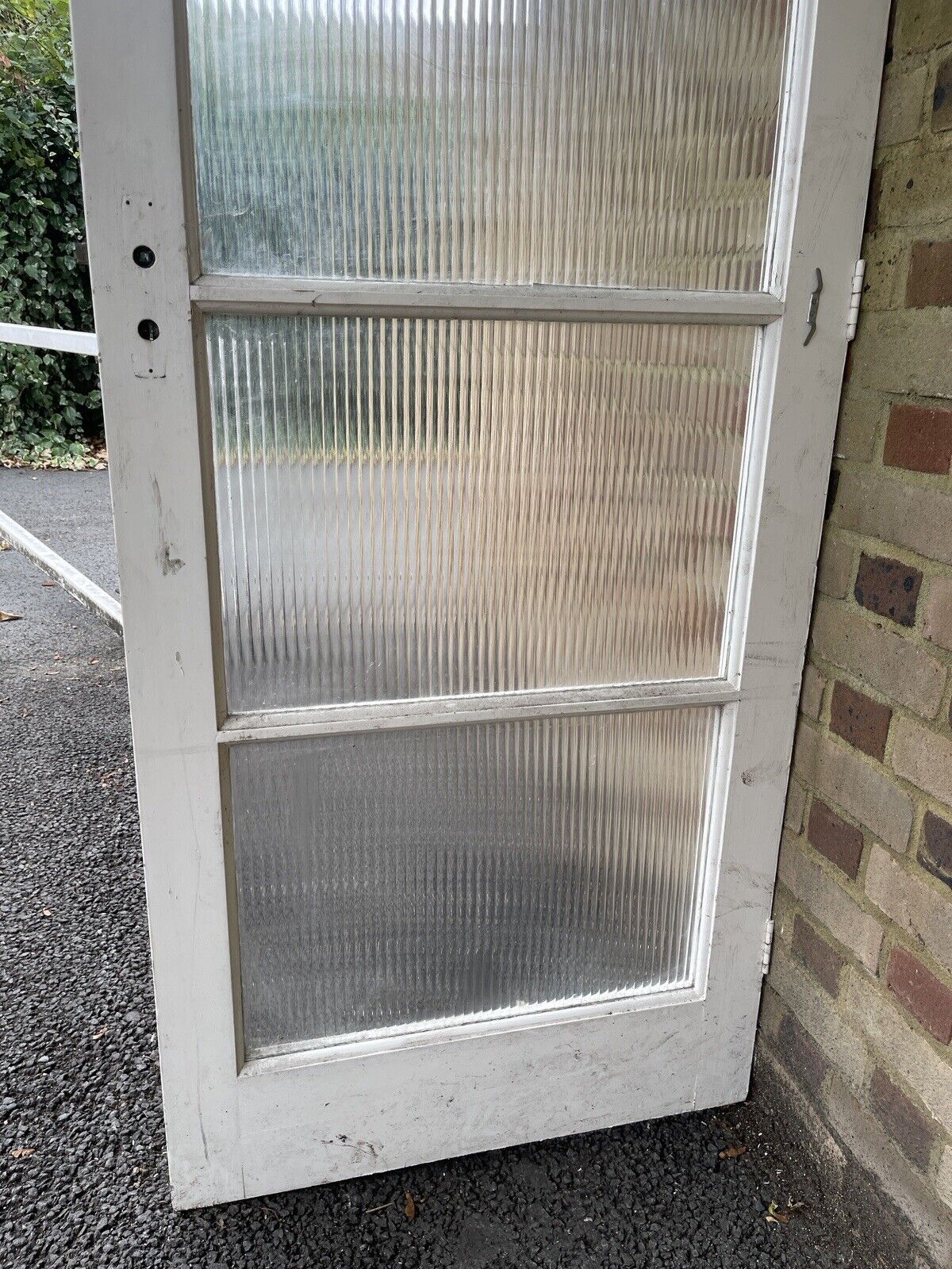 Reclaimed Reeded Glass Internal Or External Door 1970 or 1980 x 760mm