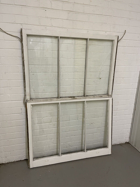 Pair Of Reclaimed Edwardian 3 Panel Wooden Panel Sash Window 1062x730 1062x760