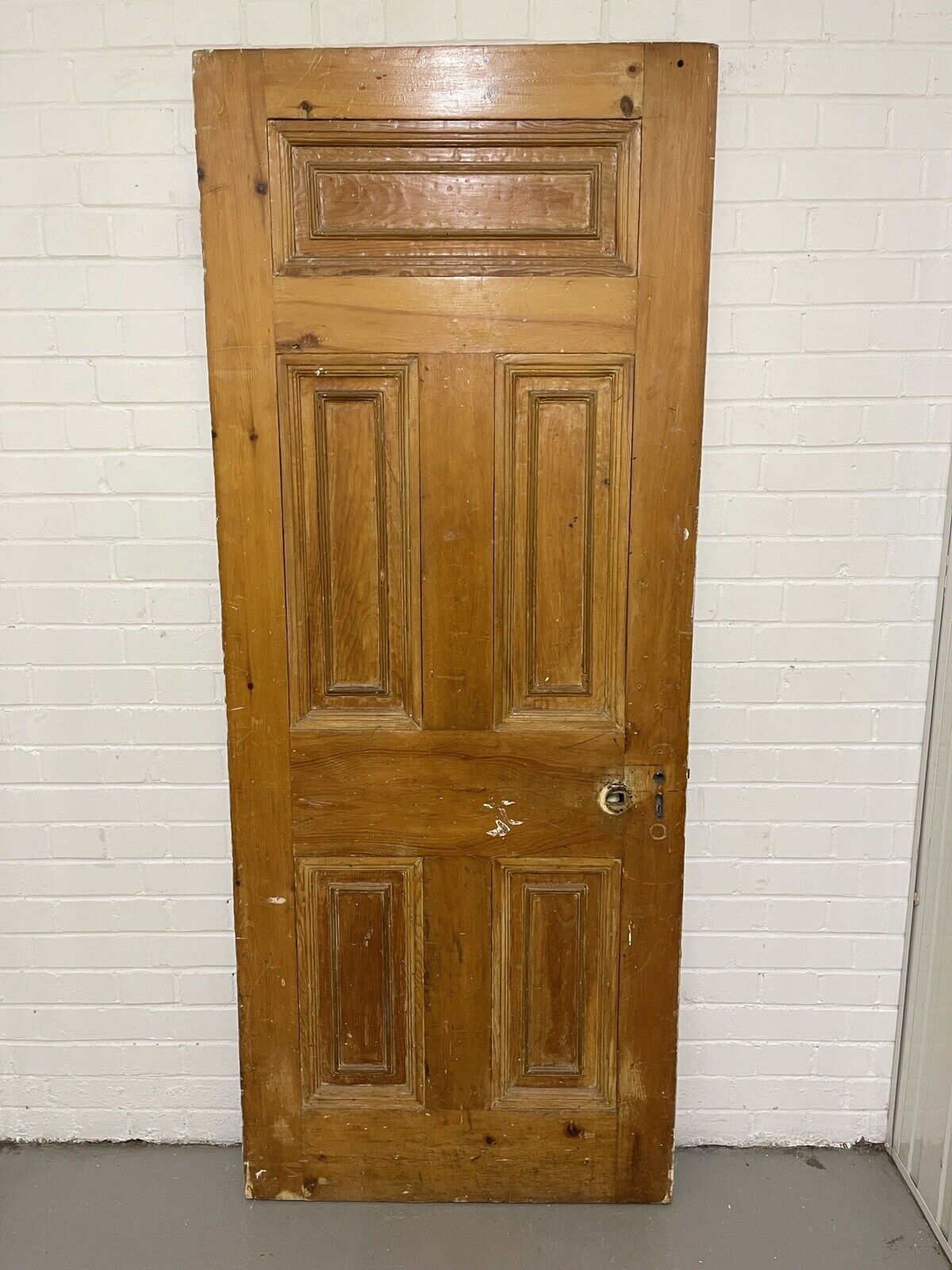 Original Vintage Reclaimed Georgian Pine Internal 6 panel Door 1985 x 810mm