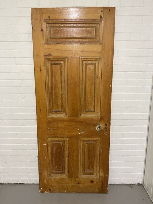 Original Vintage Reclaimed Georgian Pine Internal 6 panel Door 1985 x 810mm