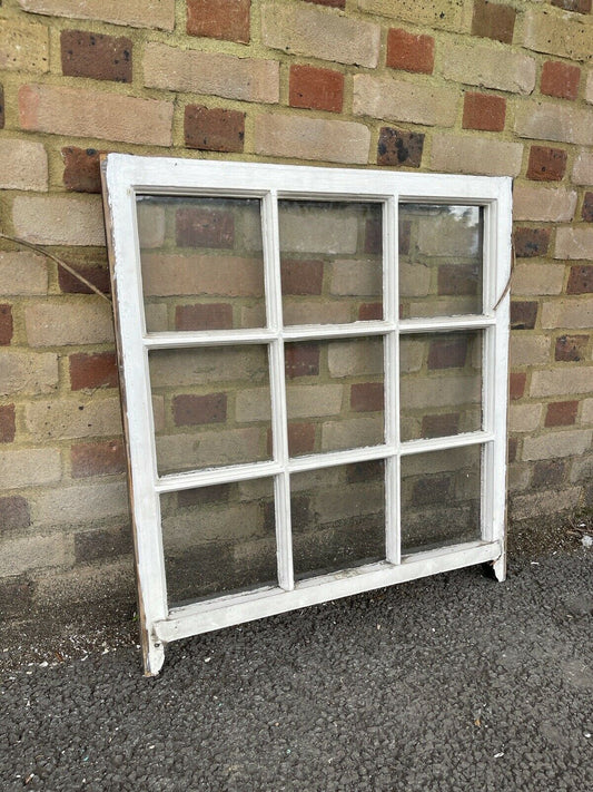 Reclaimed Old Georgian 9 Panel Wooden Window 760 x 825mm