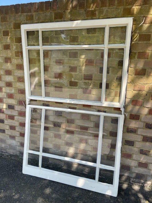 Pair Of Reclaimed Old Edwardian 6 Panel Wooden Panel Sash Window 915 x 1190mm