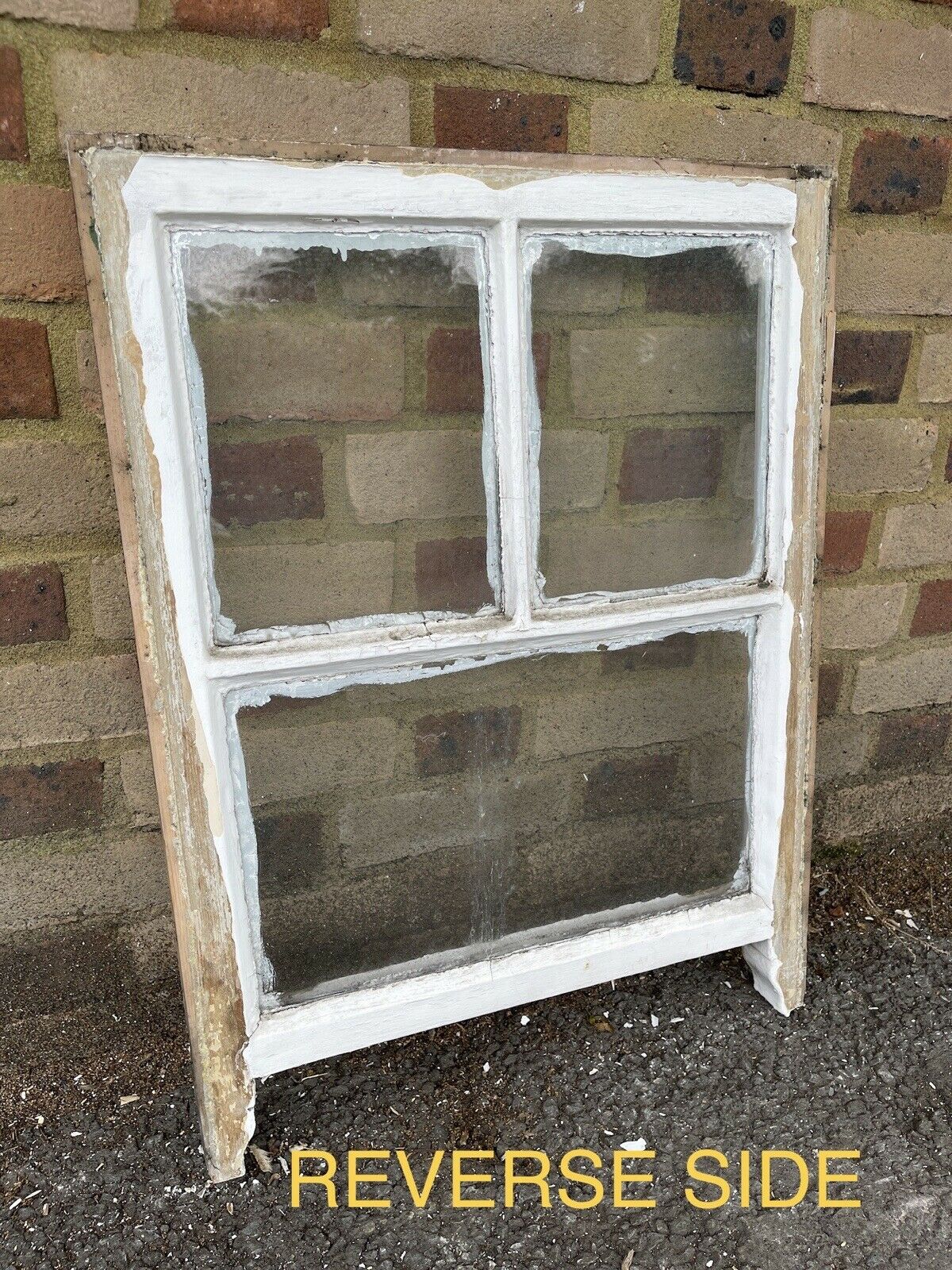 Reclaimed Old Georgian 3 Panel Wooden Sash Window 530 x 705mm