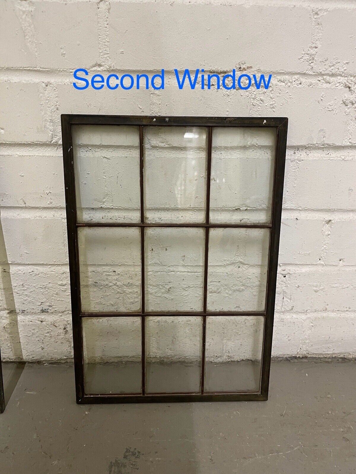 Pair Of Reclaimed Arts & Crafts Copper Window Glass Panes Panels 363mm x 255mm