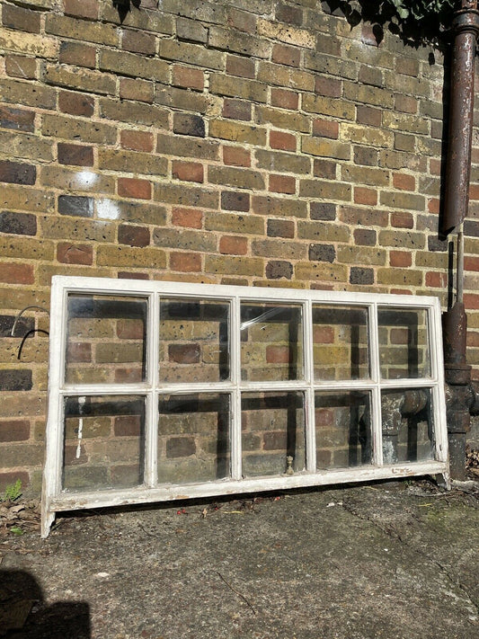 Large Reclaimed Old Georgian 10 Panel Wooden Sash Window