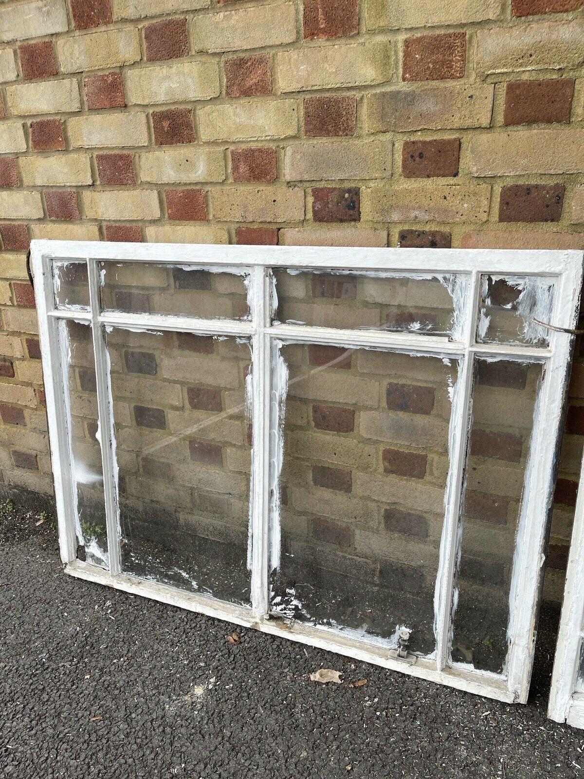 Pair Reclaimed Old Victorian Edwardian Wooden 8 Panel Sash Windows 1210mm Width