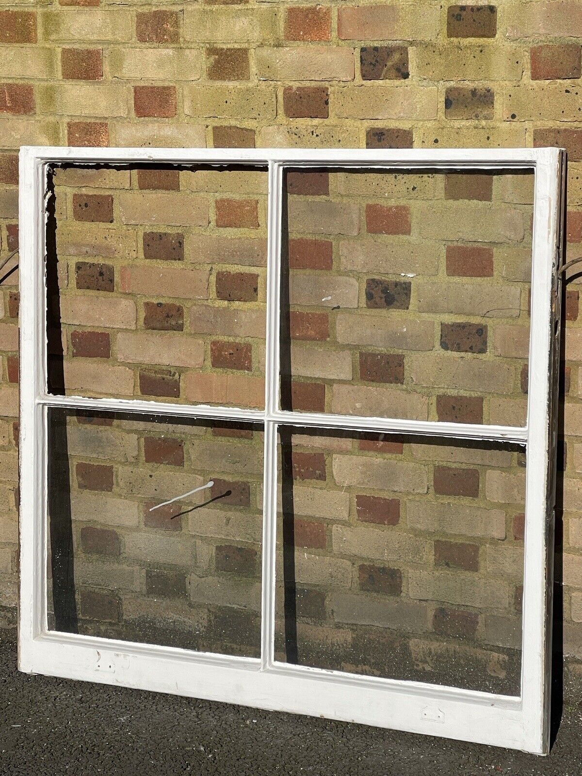 Reclaimed Old Large Georgian 4 Panel Wooden Window 1210 x 1160mm