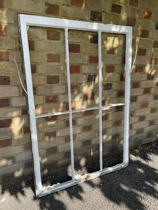 Large Reclaimed Old Georgian 6 Panel Wooden Sash Window 1285 x 913mm