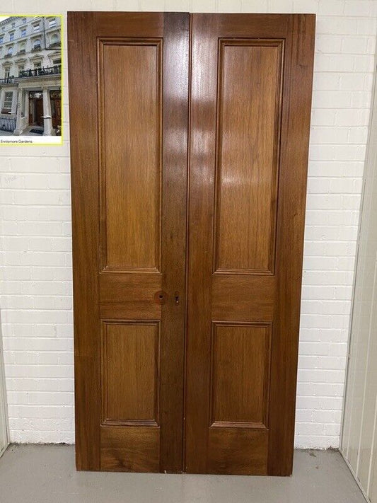 Reclaimed Large French Mahogany  Wooden Double Doors Provenance Knightsbridge