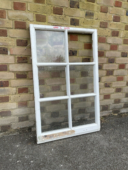 Reclaimed Old Georgian 6 Panel Wooden Window 1115mm Or 1080 x 695mm