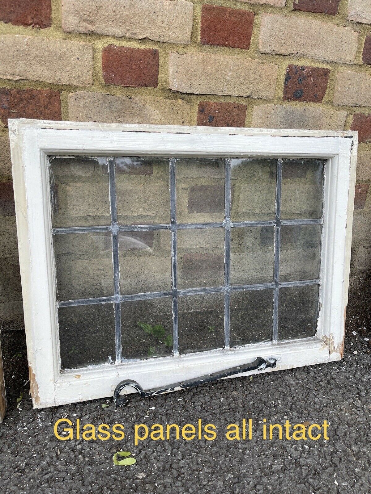 Job Lot Of 6 Reclaimed Leaded Light Panel Wooden Window