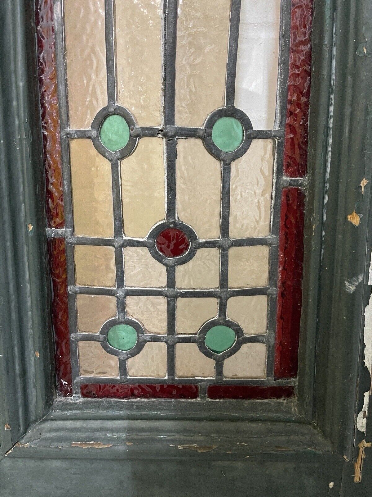 Reclaimed Victorian Stained Glass Wooden Front Door 2110 x 860mm