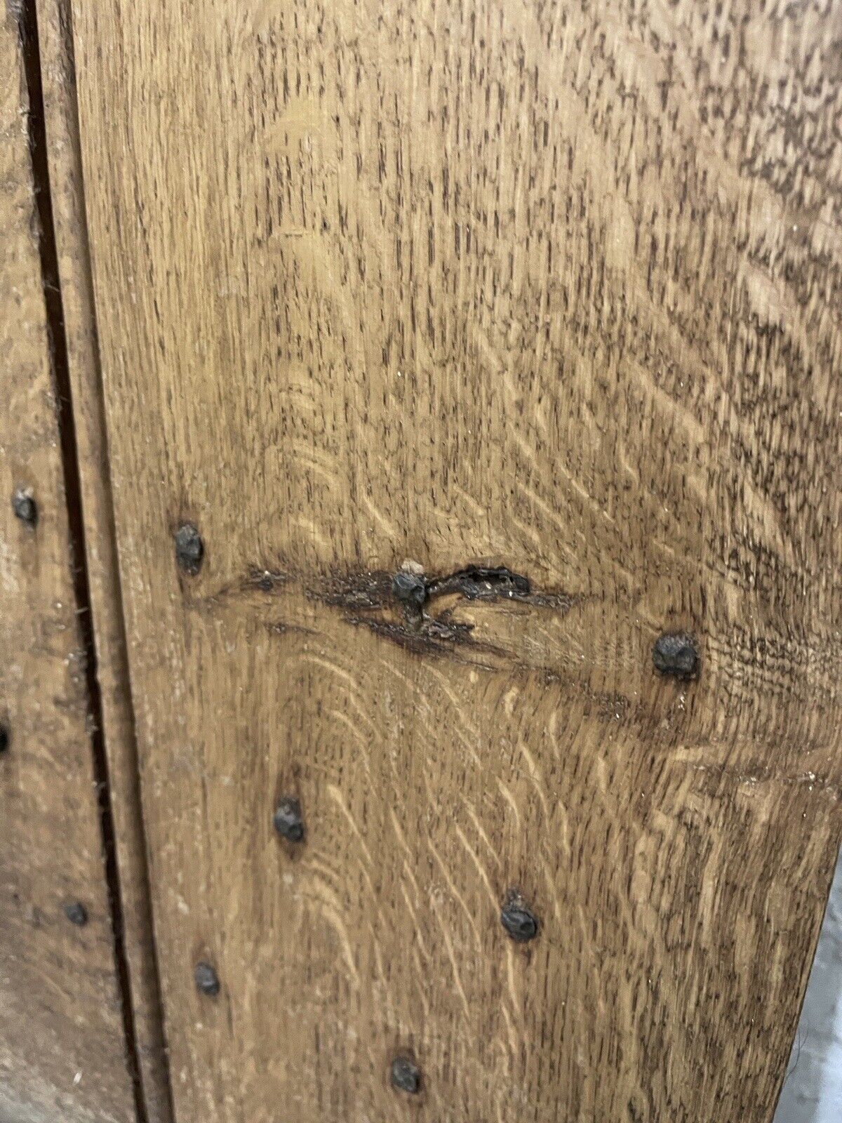 Reclaimed Oak Old Handmade Studded Ledge and Brace door 1800 x 590mm