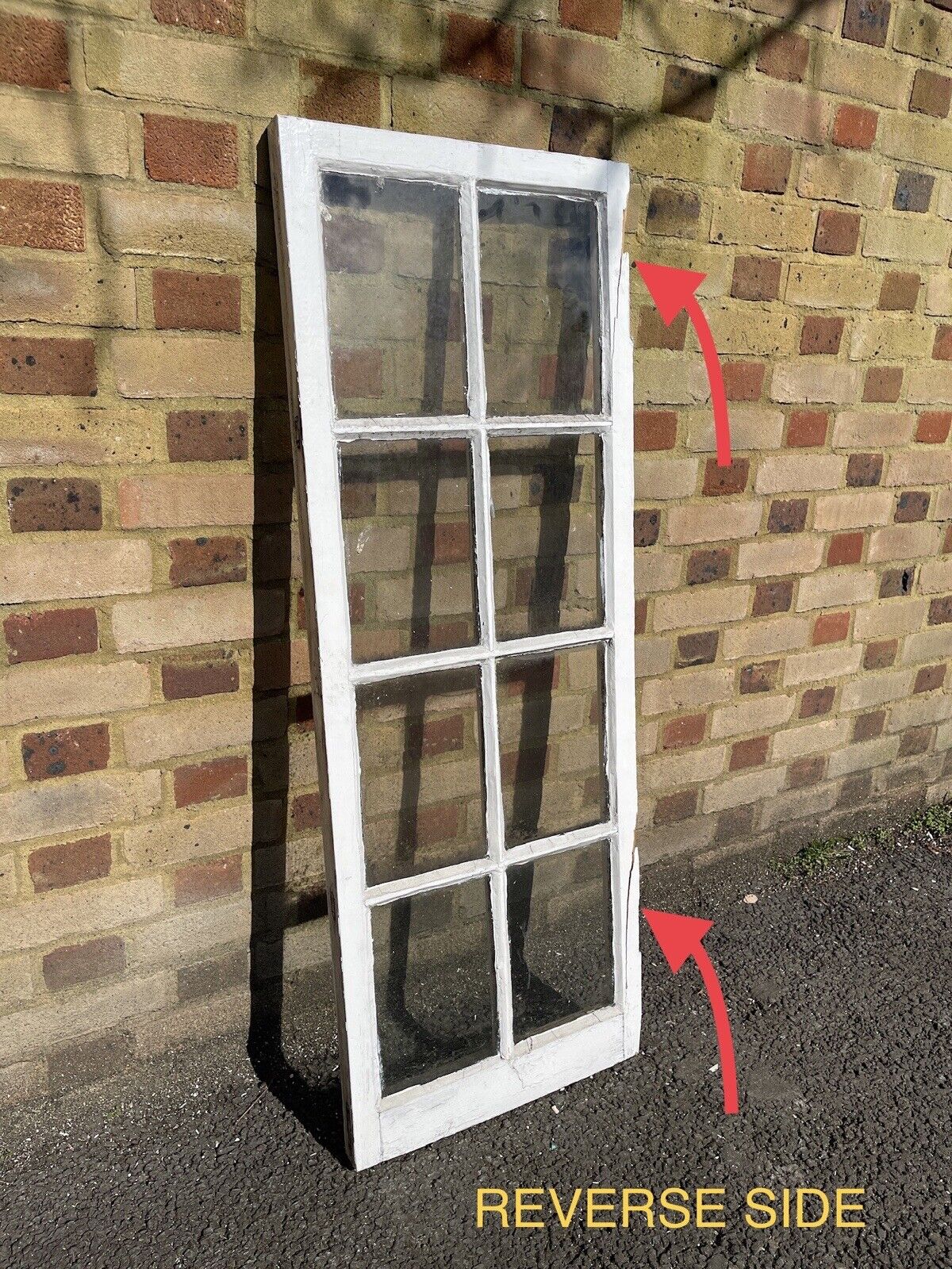 Reclaimed Old Georgian 8 Panel Wooden Window 1308 x 490mm