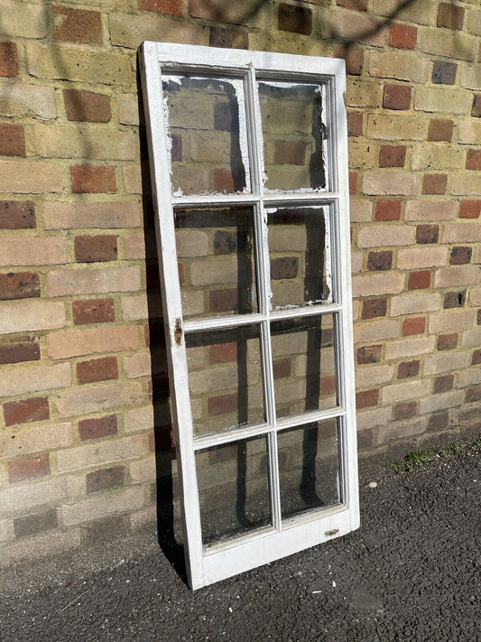 Reclaimed Old Georgian 8 Panel Wooden Window 1305 x 525mm