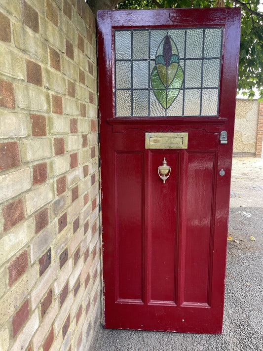 Reclaimed Victorian Edwardian Wooden Panel External Front Door 2030 x 810mm