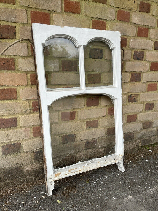 Reclaimed Old Edwardian Arch Sash Wooden Window 910 x 530mm