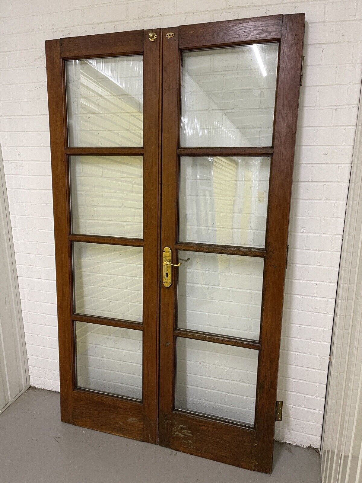 Reclaimed Old French Double Glazed Glass Wooden Double Doors 2025 x 1180mm