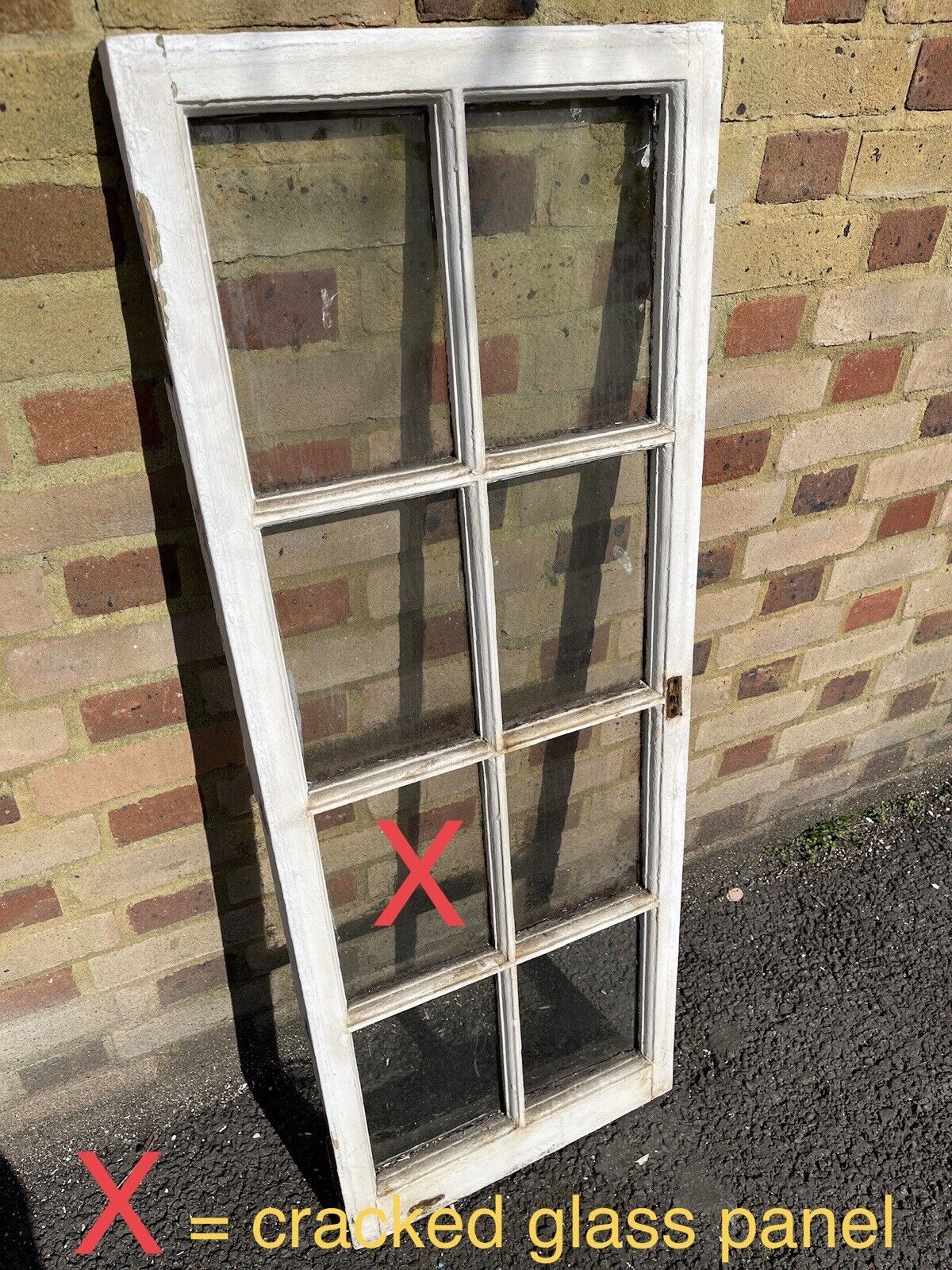 Reclaimed Old Georgian 8 Panel Wooden Window 1308 x 490mm