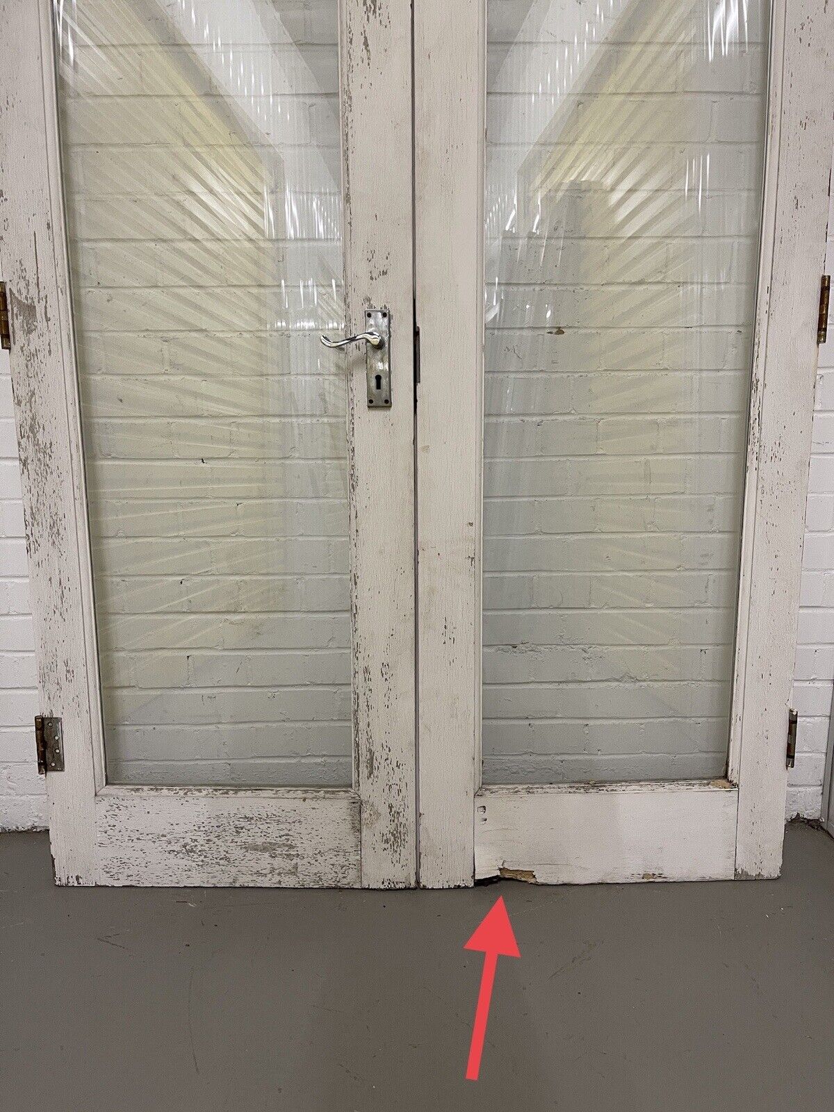 Reclaimed Old French Double Glazed Glass Wooden Double Doors 1970 x 1353mm