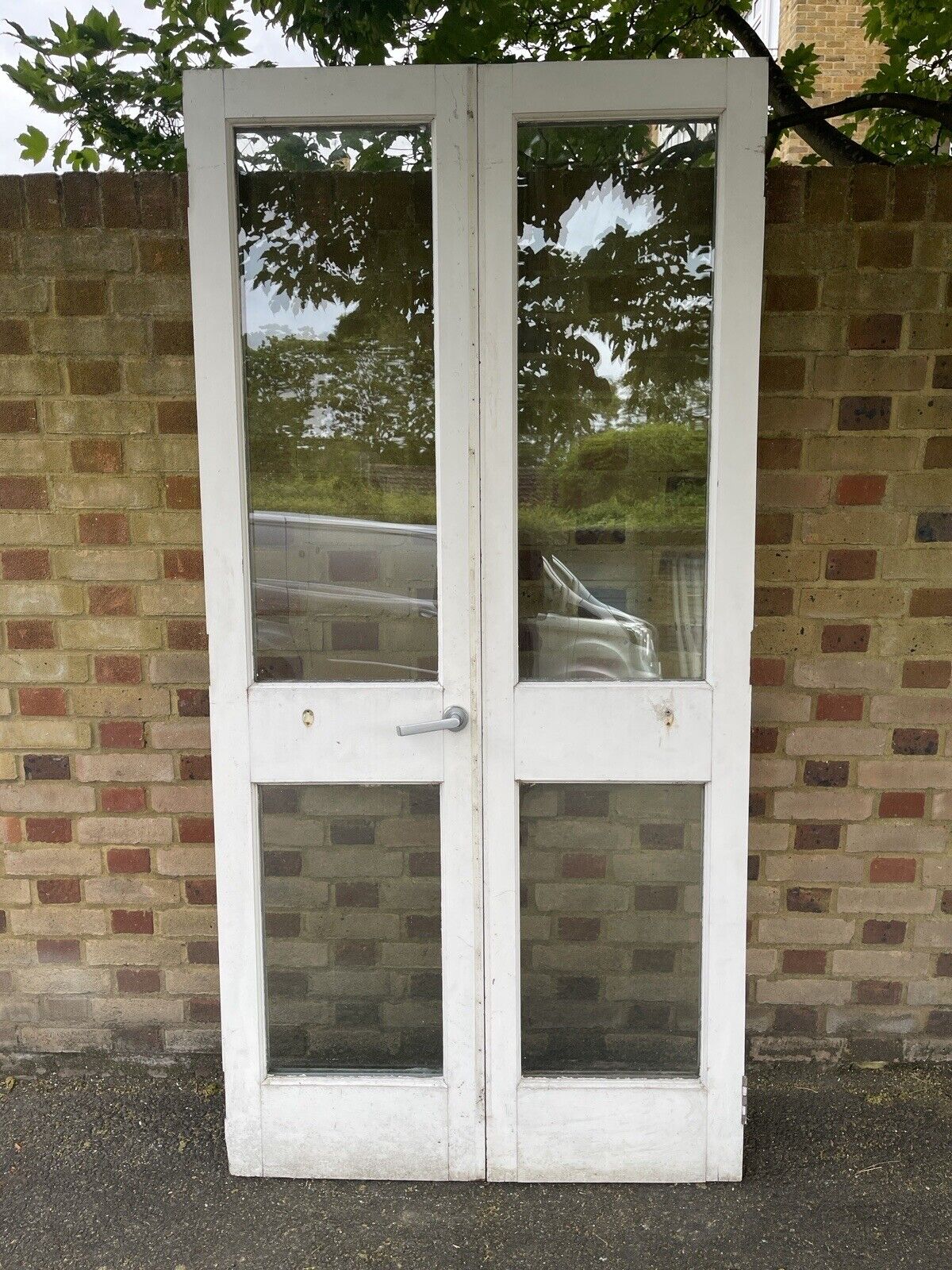 Reclaimed Old French Double Glazed Glass Wooden Double Doors 2190 x 1075mm