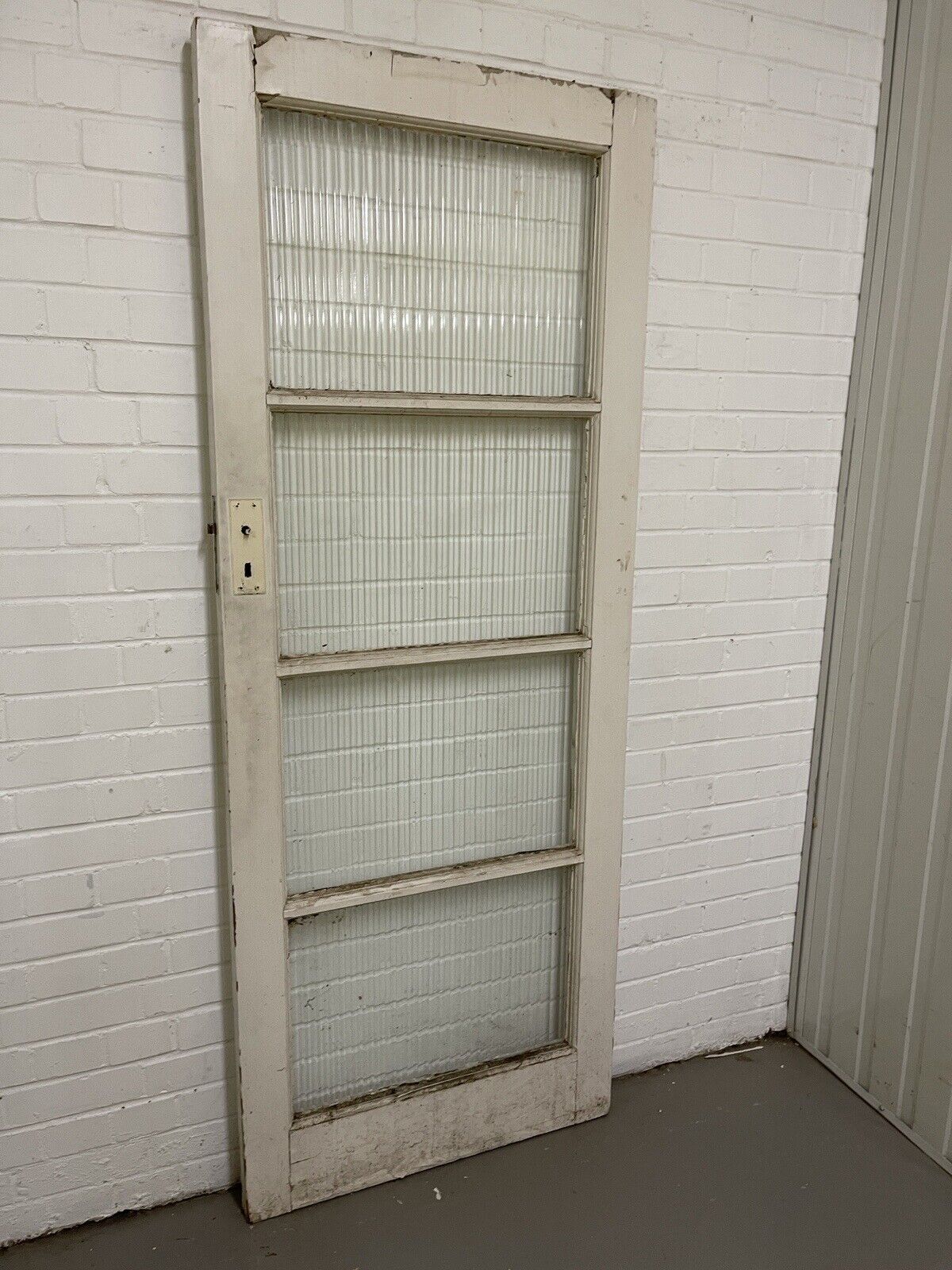 Reclaimed Reeded Glass Internal Or External Door 1970 x 762mm