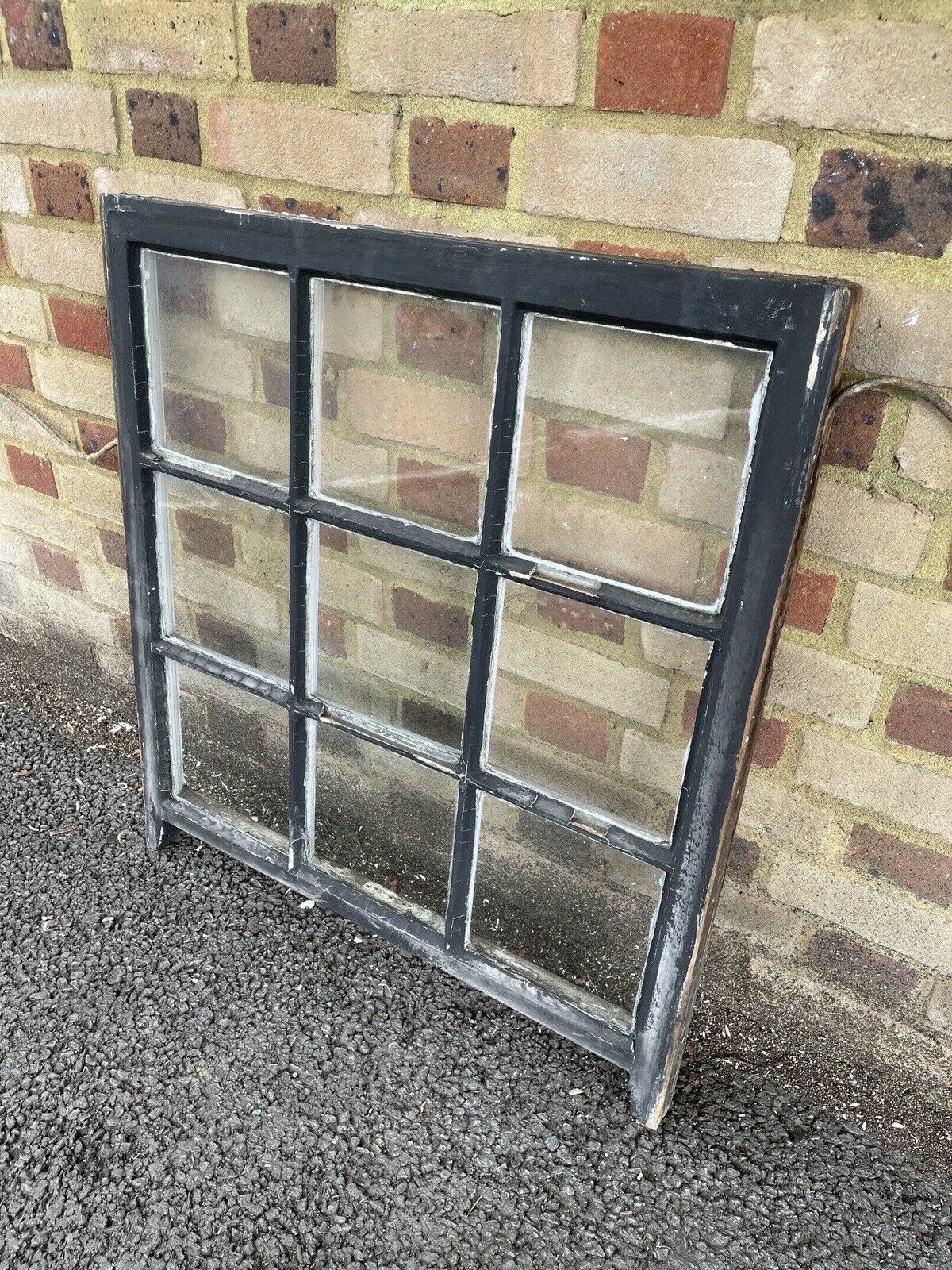 Reclaimed Old Georgian 9 Panel Wooden Window 760 x 825mm