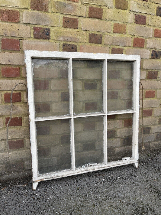 Reclaimed Old Georgian 6 Panel Wooden Window 795 x 855mm