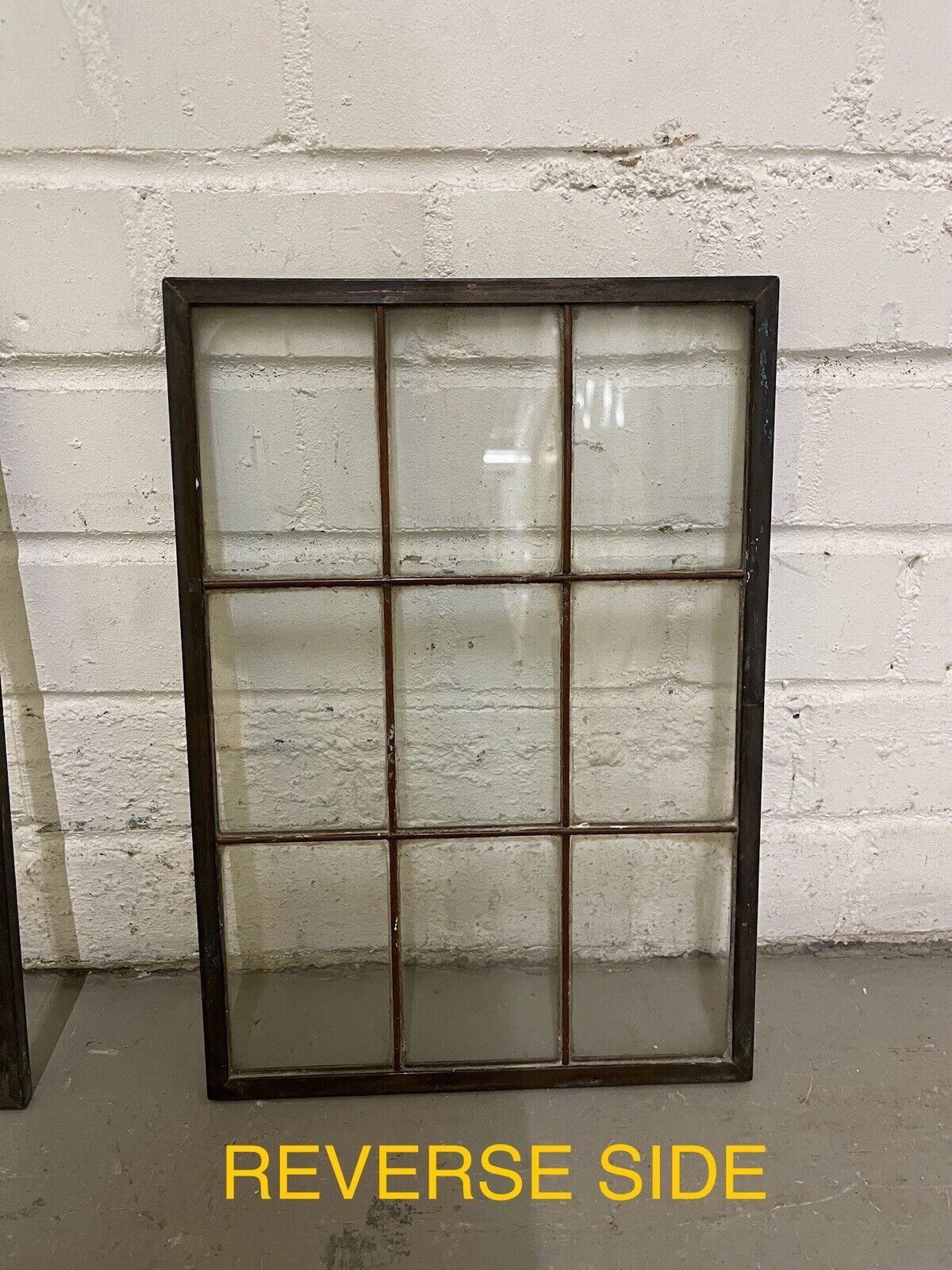 Pair Of Reclaimed Arts & Crafts Copper Window Glass Panes Panels 363mm x 255mm