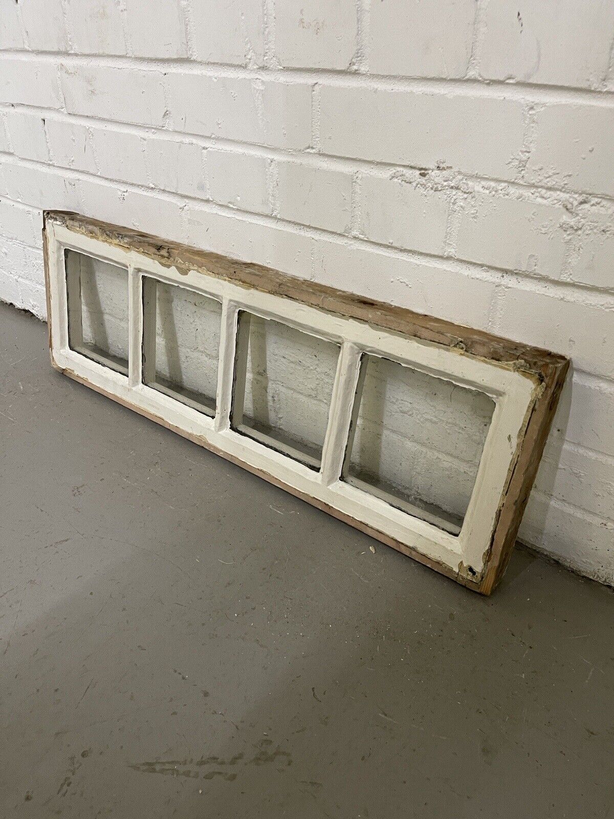 Reclaimed Georgian 4 Panel Wooden Panel Sash Window Picture Frame 265 x 815mm