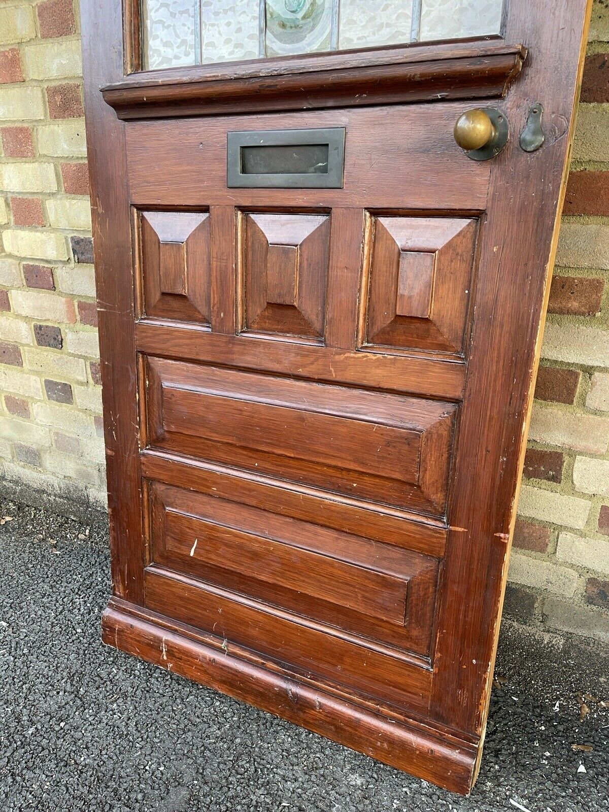 Reclaimed Old Victorian Edwardian Wooden Panel External Front Door 2030 x 810mm