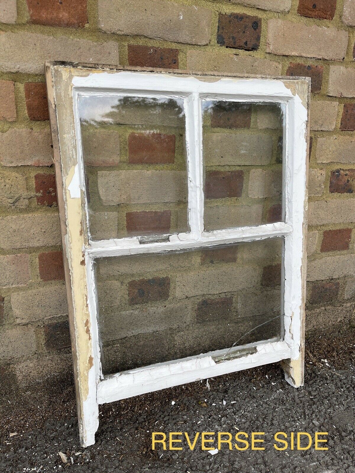 Reclaimed Old Georgian 3 Panel Wooden Sash Window 525 x 705mm