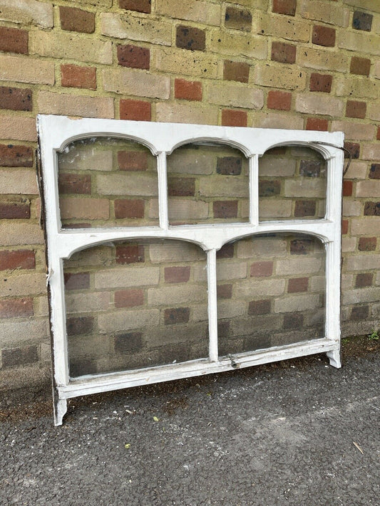 Reclaimed Old Edwardian Arch Sash Wooden Window 1067 x 915mm