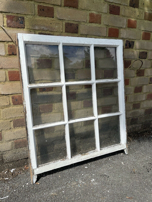 Reclaimed Old Georgian 9 Panel Wooden Window 760 x 900mm