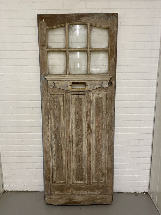 Reclaimed Old Edwardian Victorian Wooden Panel Front Door 2030mm x 800mm